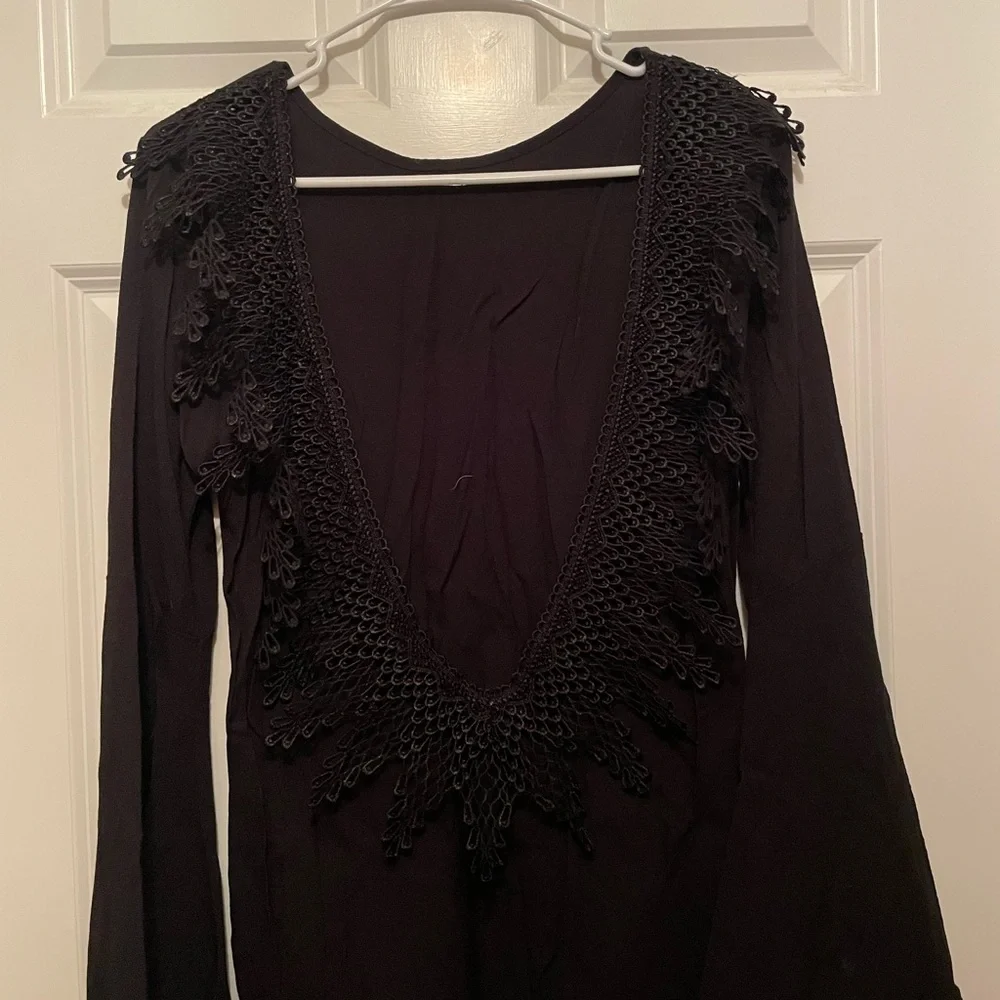 For love and lemon Roosevelt mini dress with embellished bell sleeves - Picture 5 of 10